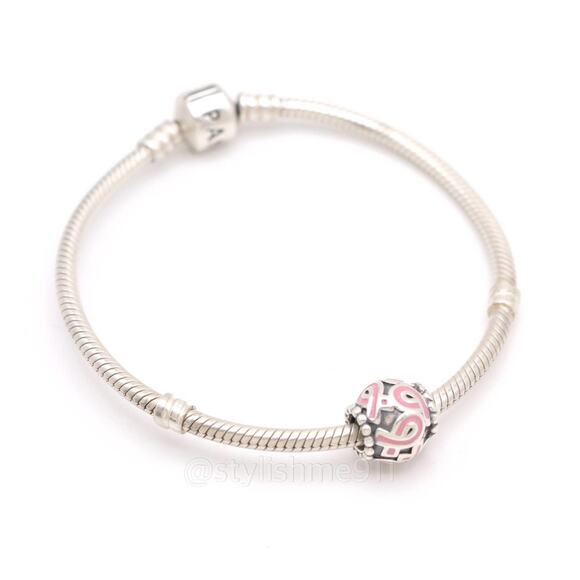 Authentic PANDORA Pink Ribbon Breast Cancer Charm - Picture 5 of 8